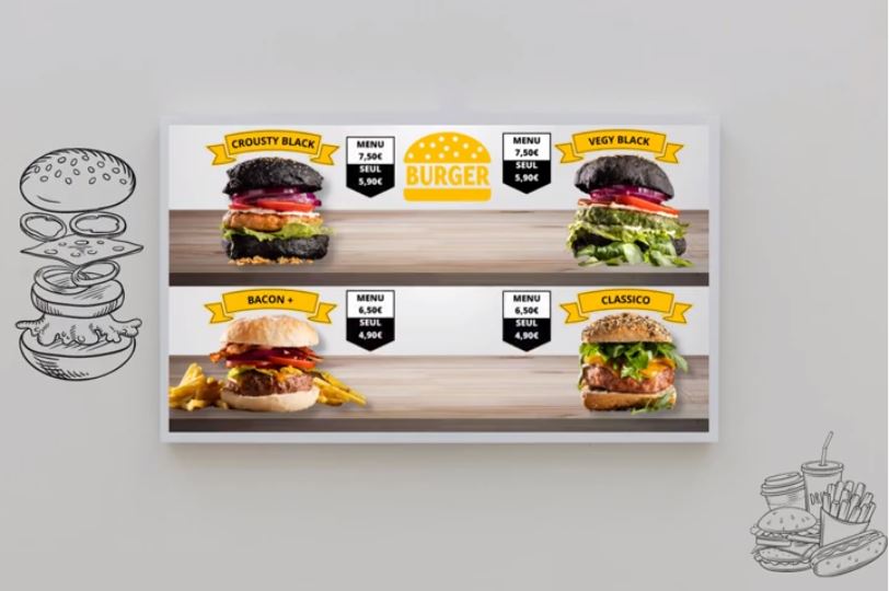Menu Board Dynamique Burger